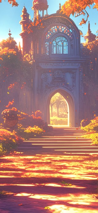唯美秋日宫殿花园