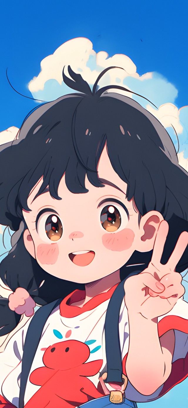 蓝天下的小女孩