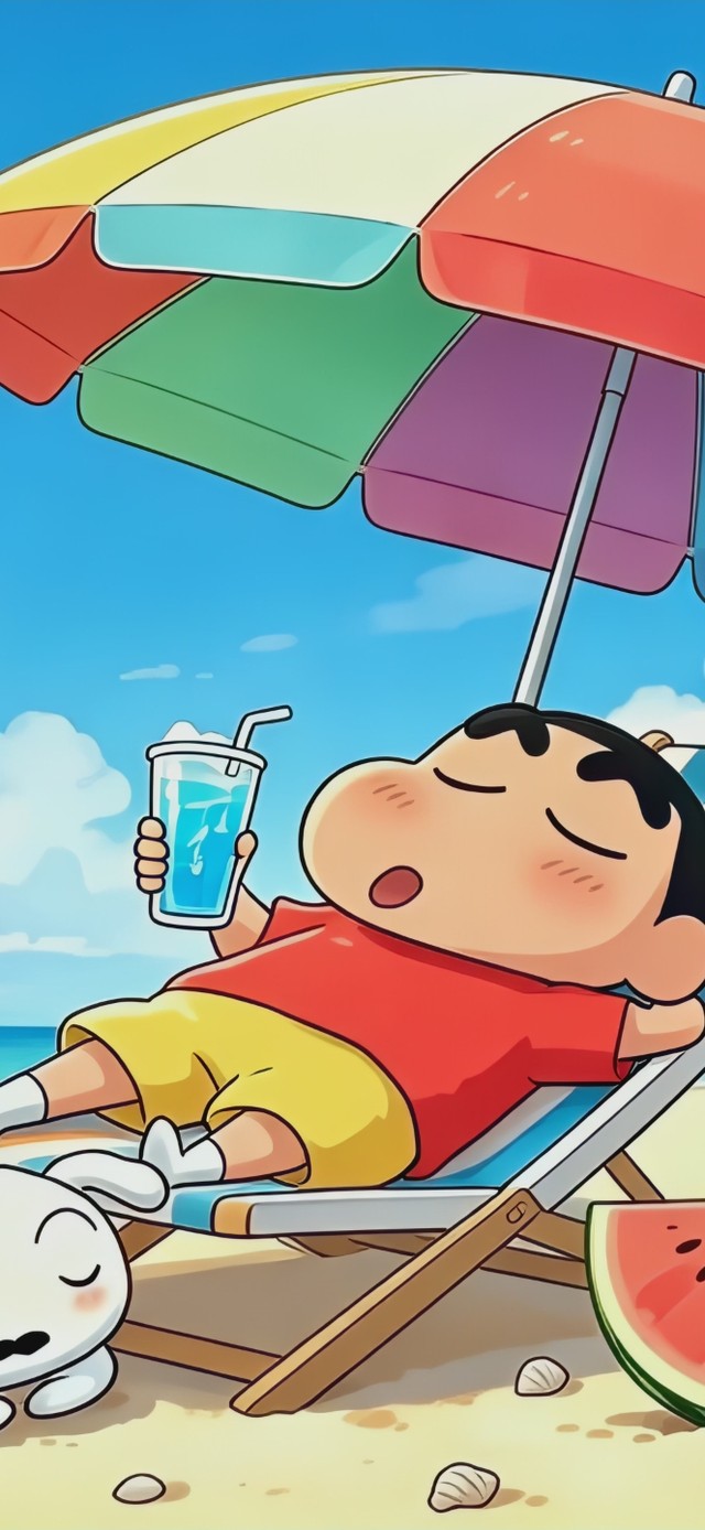 可爱海边度夏小新