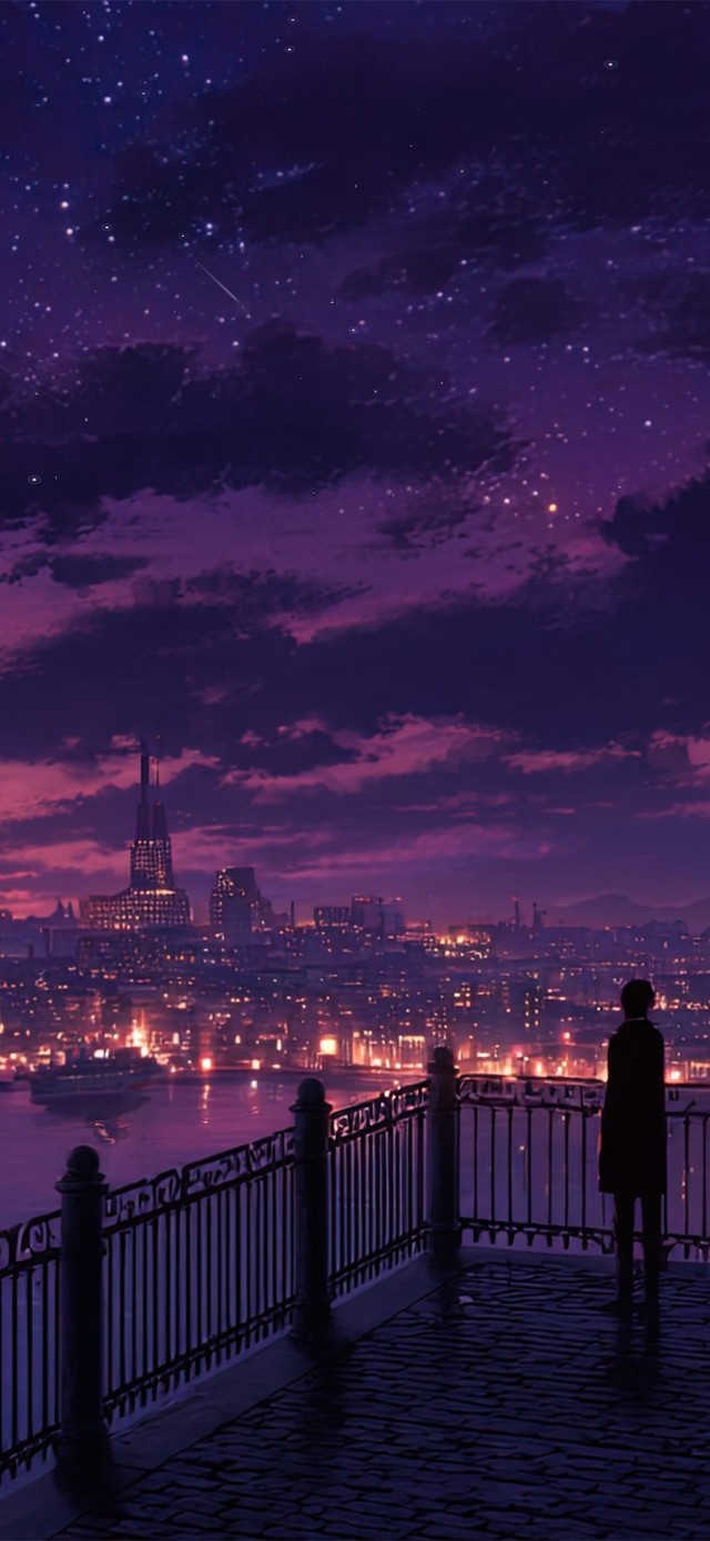 傍晚沿海城市夕阳手机壁纸