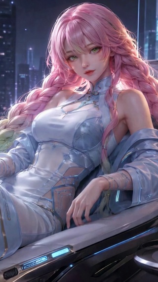 赛博都市粉发美少女