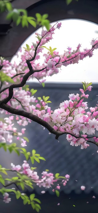 雨季海棠花