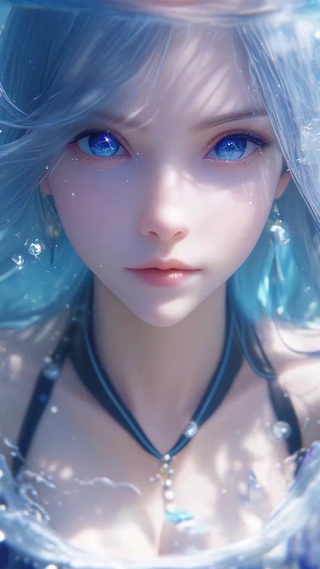 海水中的动漫美女