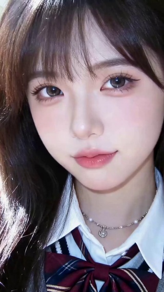 窗边清纯学院风美少女