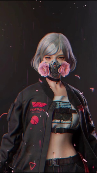 赛博朋克玫瑰少女