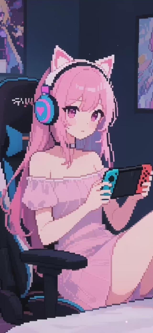 像素风电竞美少女