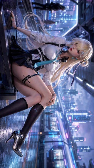 赛博都市金发美少女