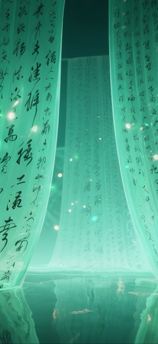 震撼绝美！超仙气绿如意书法纱幔