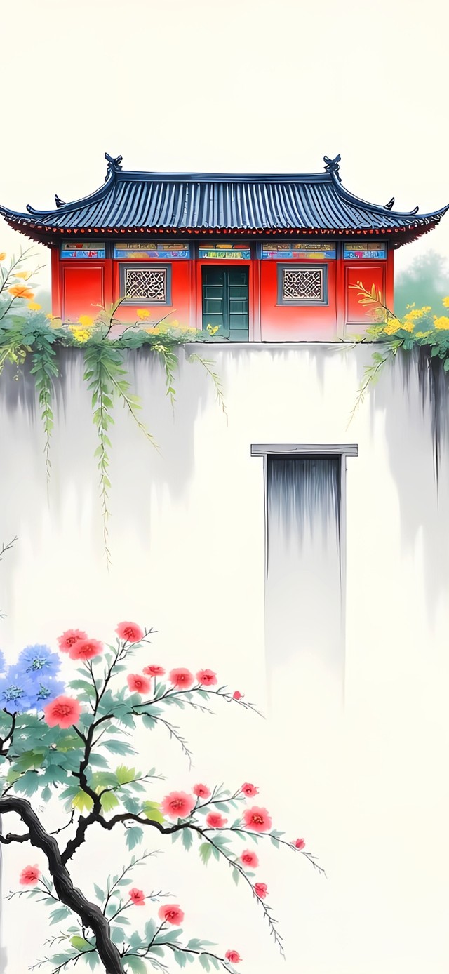 院墙鲜花