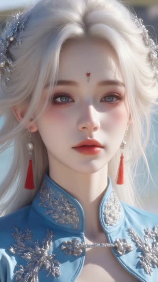 海边国风古韵旗袍美人