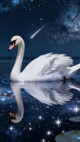 星河湖上天鹅