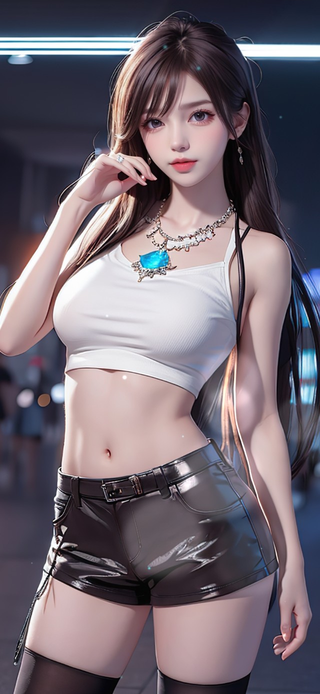 赛博朋克城市街道女生