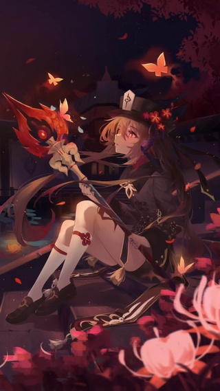 夜晚庭院的旗袍胡桃4k