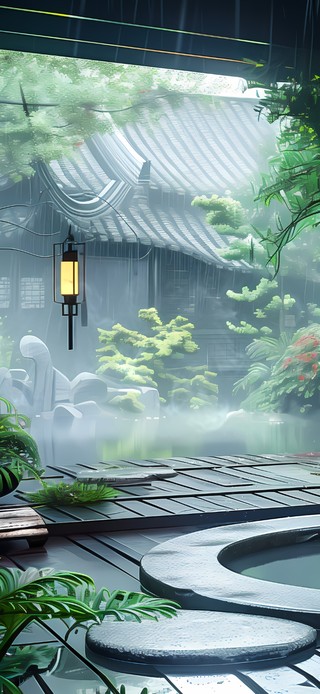 中式绿植庭院