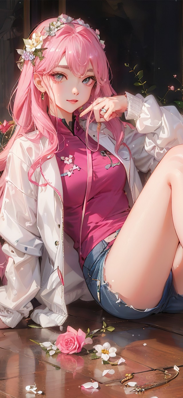 治愈长腿粉发女孩