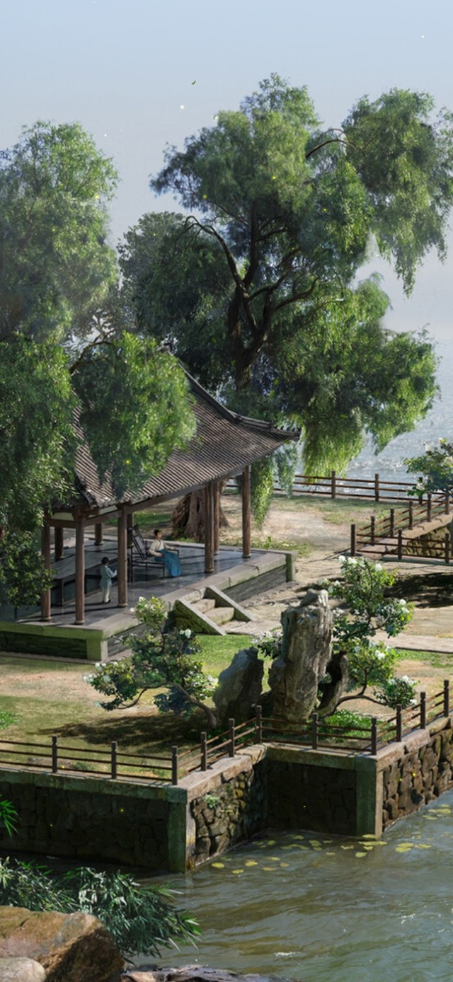 山水画-刘松年的夏天