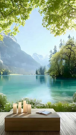 护眼山川树木河流