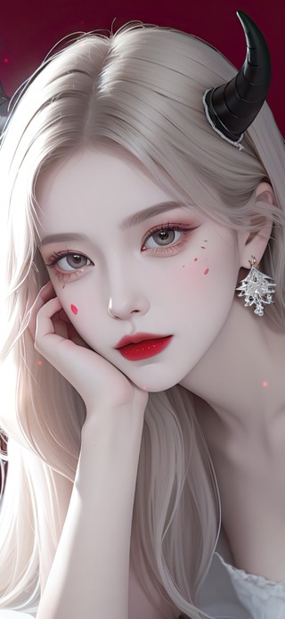 恶魔白毛女生