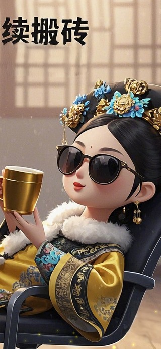 花漾壁纸|墨镜宅女的工位日常