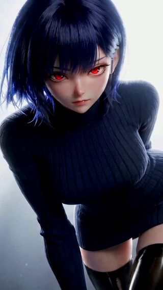 冷艳蓝发少女