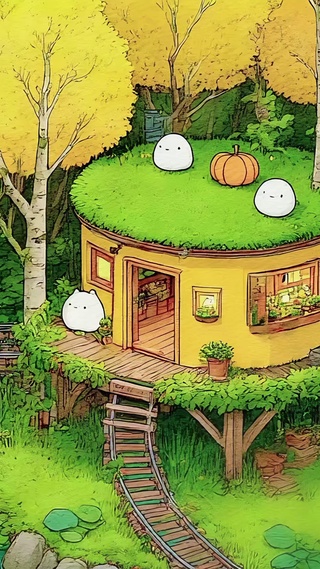 小白秋天丰收的仓库