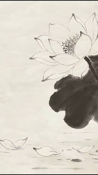 水墨莲花