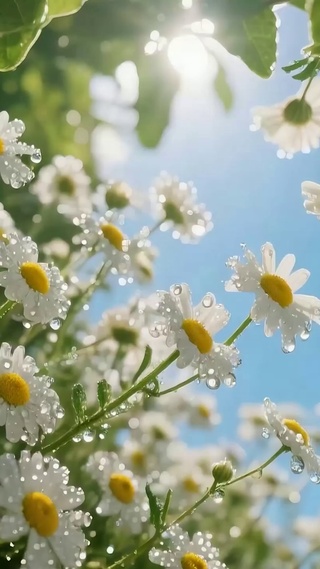 护眼白云花草树木