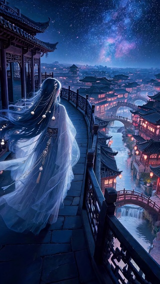 城墙上的美女