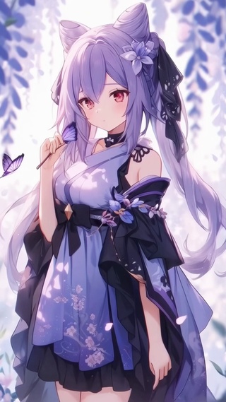 紫藤花下