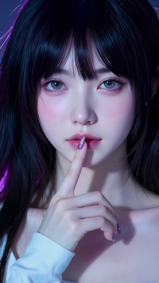 暗紫氛围感清冷美女