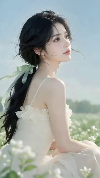 清新花田温柔美女