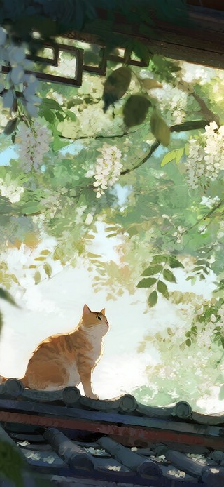 屋檐上的猫咪