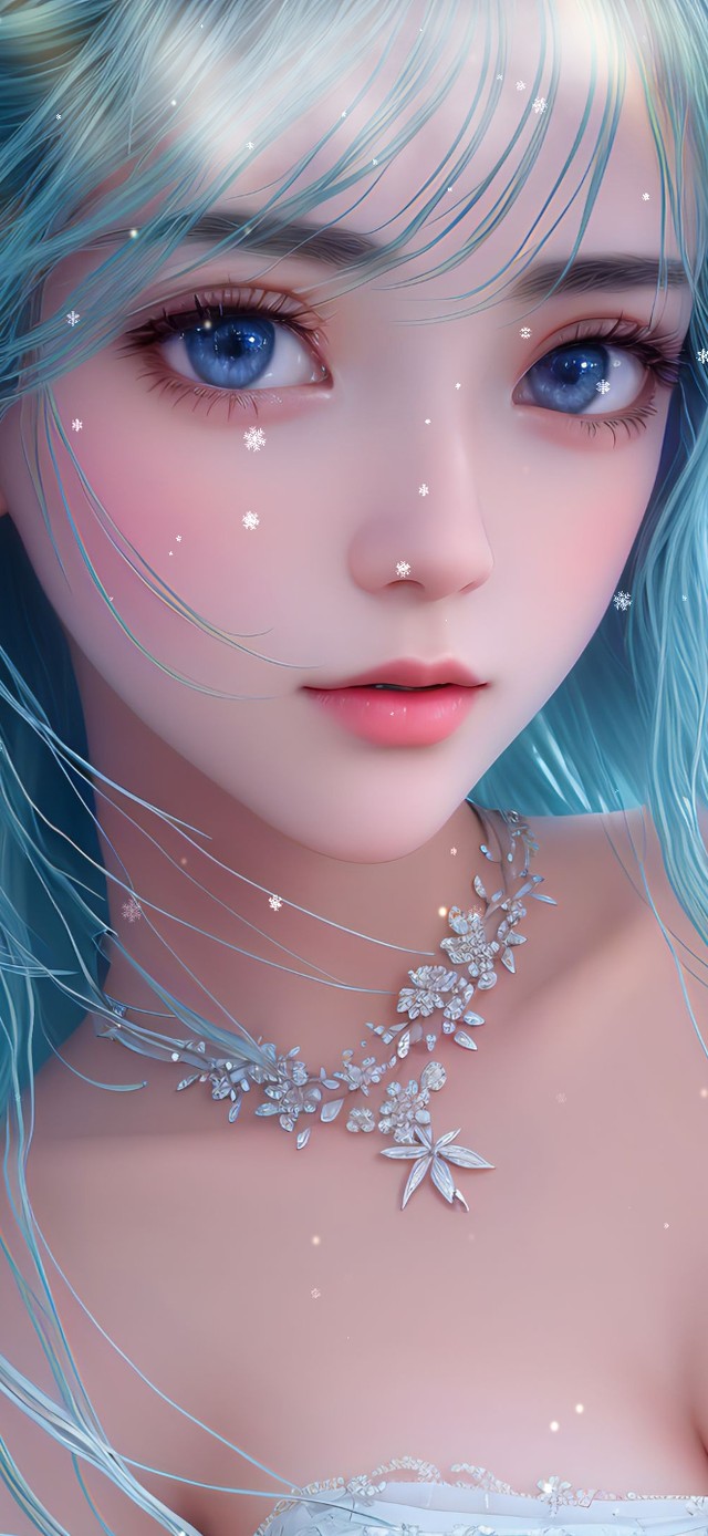 蓝色长发御女
