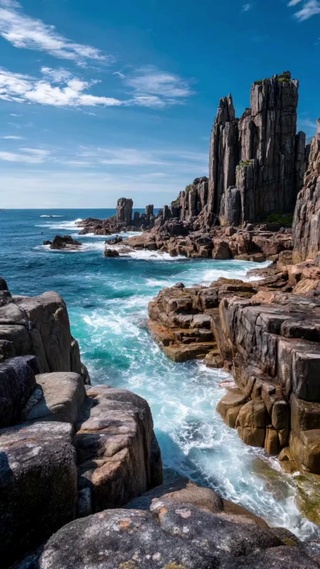 怒海拍岸，擎天立地