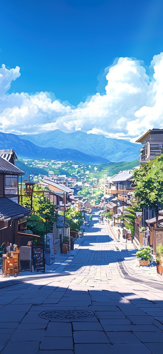 清新夏日小镇风景