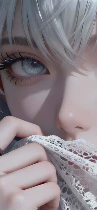 清纯绝美银发女孩