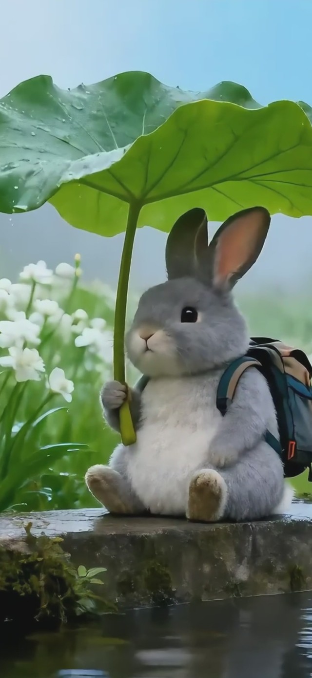 雨中小兔