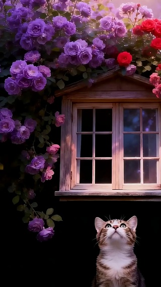 护眼花朵可爱猫咪