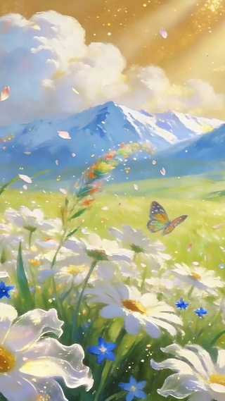 护眼花草树木带鱼屏