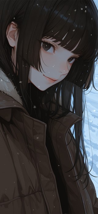 唯美雪景少女