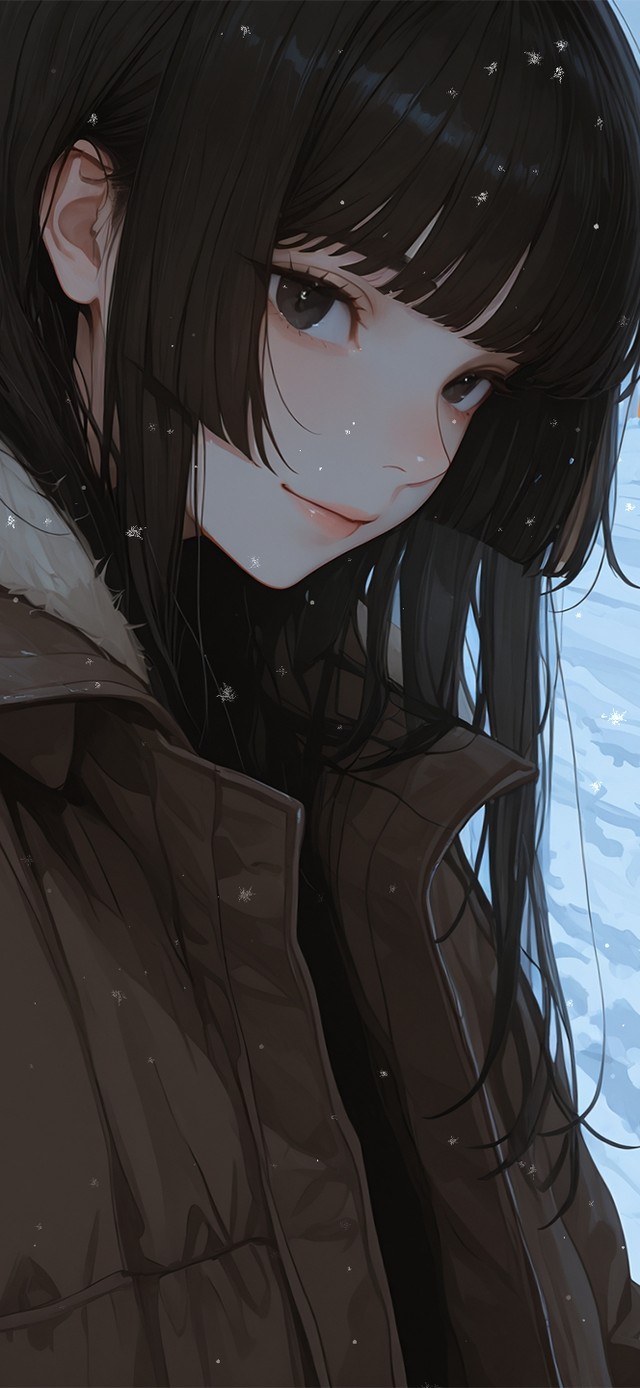 唯美雪景少女