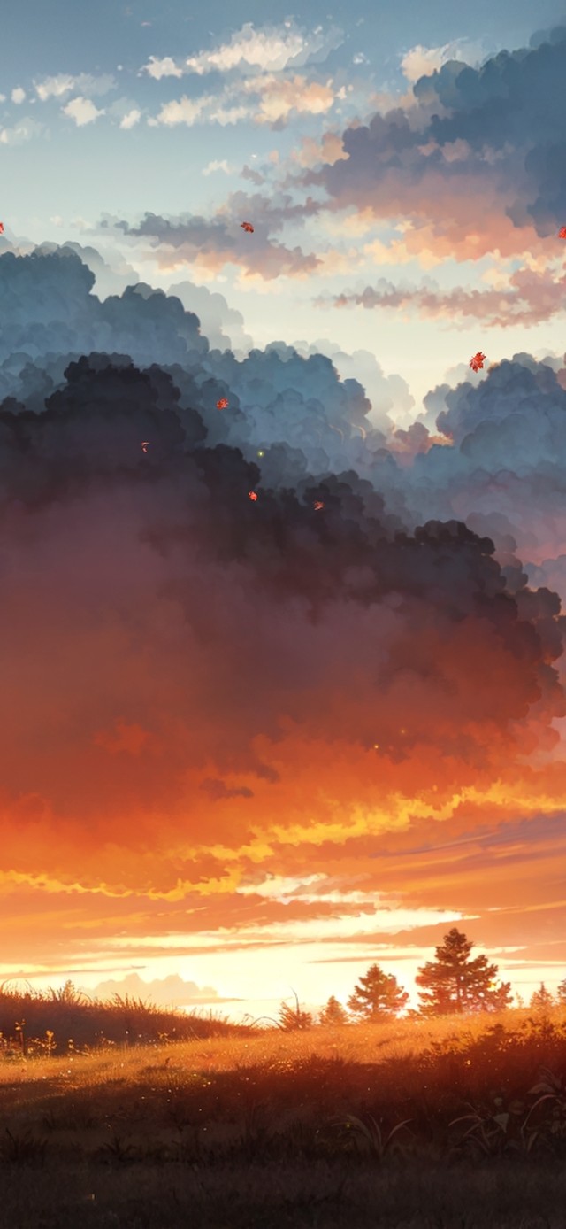 唯美夕阳山野风景