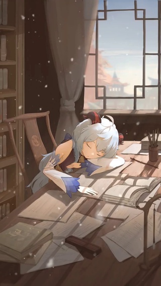 房间里的熟睡少女