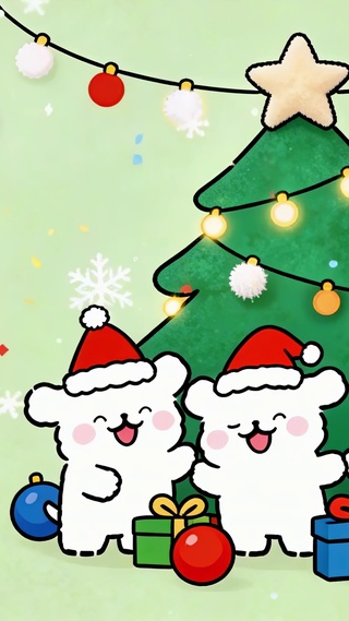 圣诞快乐可爱小狗