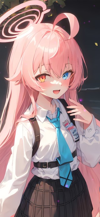粉发双瞳少女