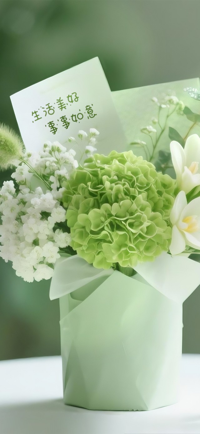 阳光治愈 清新绿花束