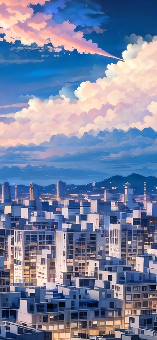 4k晚霞城市