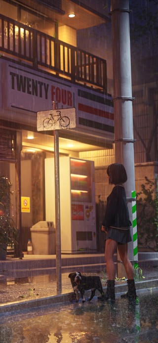 雨中情侣