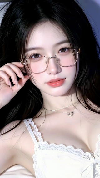 戴眼镜纯欲美女