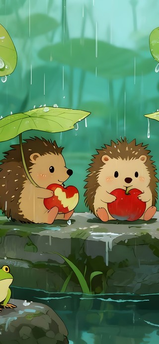 雨天小刺猬